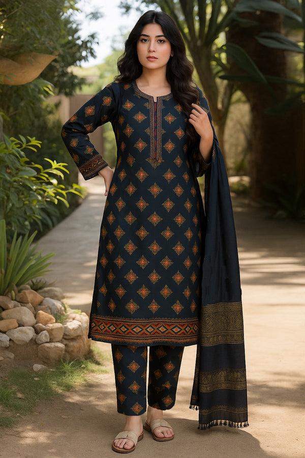 3pc allover Premium Lawn With JACQUARD Dupatta ( Ready To Wear )
